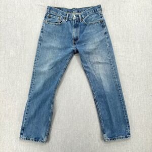 Levi's 505 Jeans Mens 34x30 Blue Regular Fit Straight Leg Medium Wash Denim